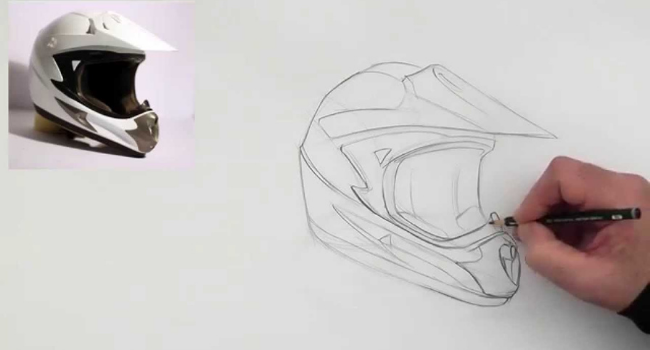 Step-by-Step Instructions for Drawing a Dirt Bike Helmet